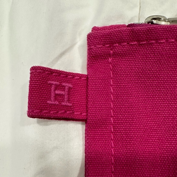 HERMES BORA BORA GM Pink Canvas Leather Cotton Pouch Flat Clutch Bag - Picture 3 of 10
